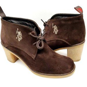 U.S Polo Assn. Brown Suede Lace-up Women's Size 9 Boots